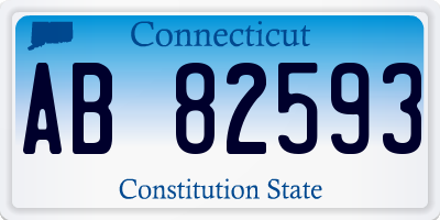 CT license plate AB82593