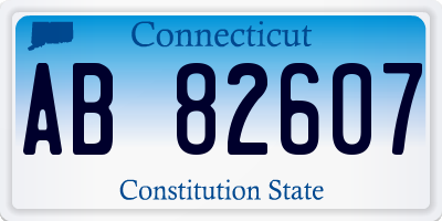 CT license plate AB82607