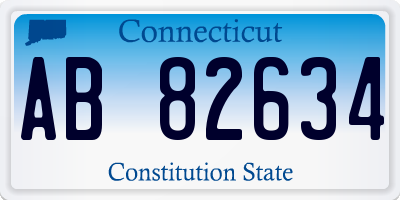 CT license plate AB82634