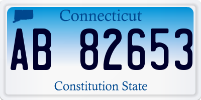 CT license plate AB82653