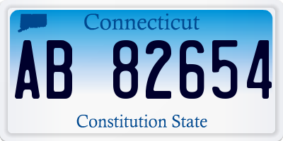 CT license plate AB82654