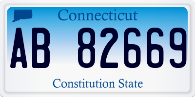 CT license plate AB82669