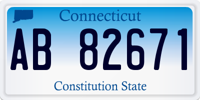 CT license plate AB82671