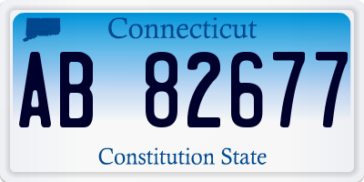 CT license plate AB82677