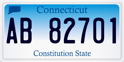 CT license plate AB82701