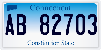 CT license plate AB82703