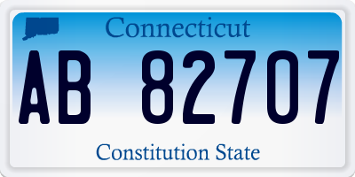 CT license plate AB82707