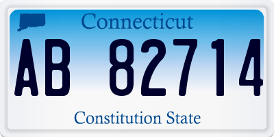 CT license plate AB82714