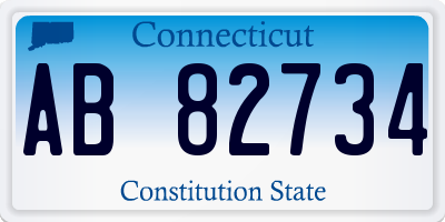 CT license plate AB82734