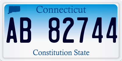 CT license plate AB82744