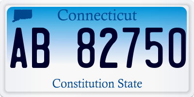 CT license plate AB82750