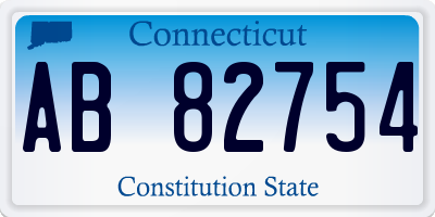 CT license plate AB82754