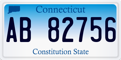 CT license plate AB82756