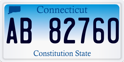 CT license plate AB82760