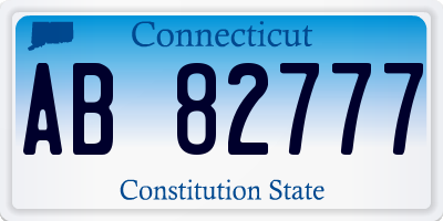 CT license plate AB82777