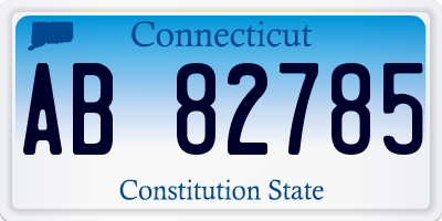 CT license plate AB82785