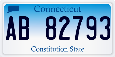 CT license plate AB82793