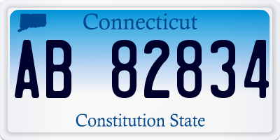 CT license plate AB82834