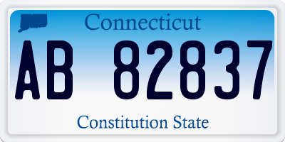 CT license plate AB82837