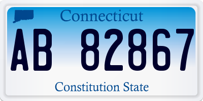 CT license plate AB82867