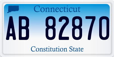 CT license plate AB82870