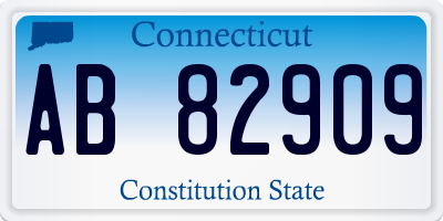 CT license plate AB82909