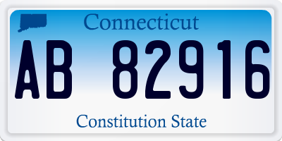 CT license plate AB82916