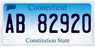 CT license plate AB82920