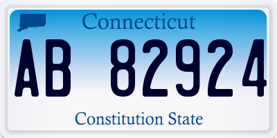 CT license plate AB82924