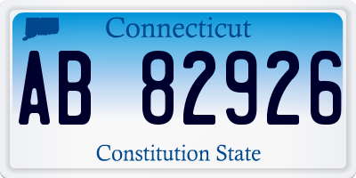 CT license plate AB82926