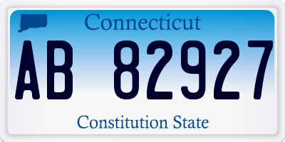 CT license plate AB82927