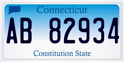 CT license plate AB82934
