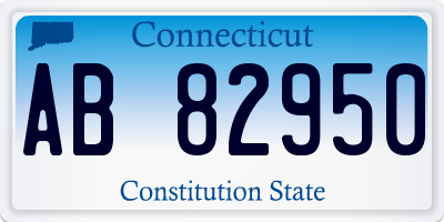 CT license plate AB82950