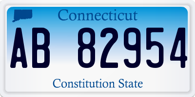 CT license plate AB82954