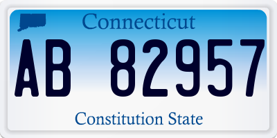 CT license plate AB82957