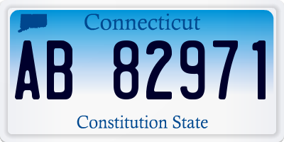 CT license plate AB82971