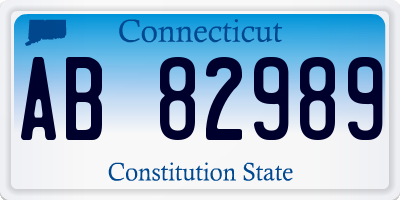 CT license plate AB82989