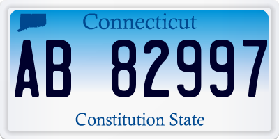 CT license plate AB82997