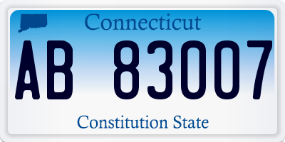 CT license plate AB83007