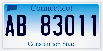CT license plate AB83011