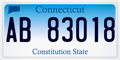 CT license plate AB83018
