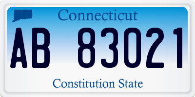 CT license plate AB83021