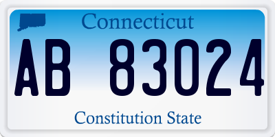 CT license plate AB83024
