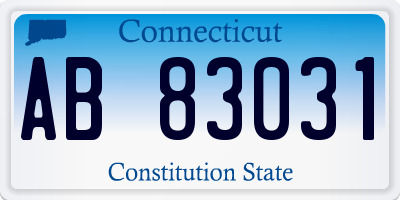 CT license plate AB83031