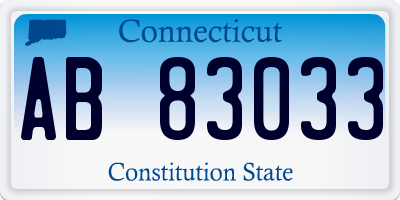 CT license plate AB83033