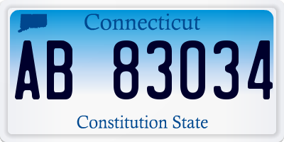CT license plate AB83034