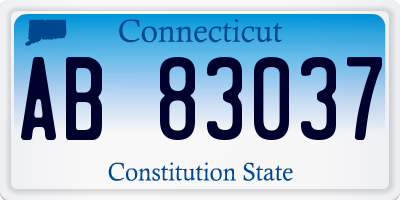 CT license plate AB83037