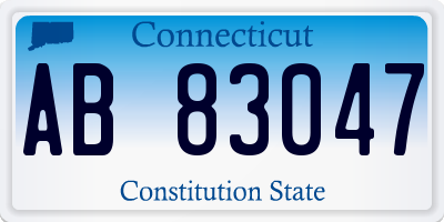 CT license plate AB83047