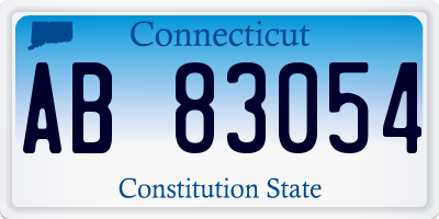 CT license plate AB83054