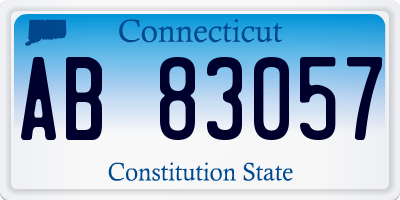 CT license plate AB83057